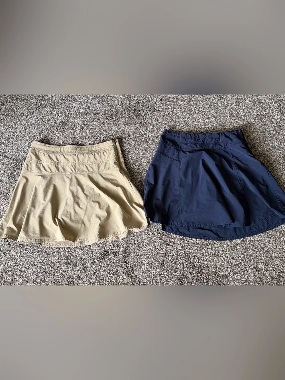 2 Athleta Women's Active Skort Pair — Navy & Khaki Golf Tennis size 8